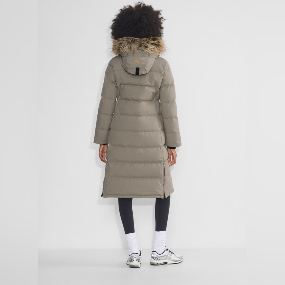 NWT Golden Powder Parka Long Aritzia Waterproof Windproof Faur Fur Taupe Size L - Picture 4 of 15